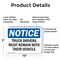 Signmission Truck Drivers Must Remain With Their Vehicle OSHA Notice Sign, Plastic, 10in W x 7in L, 2PK OS-2PACK-NS-P-710-L-16761 - alternate 6